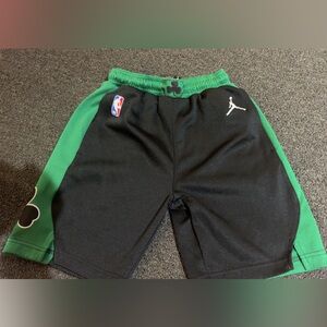 Jordan Black and Green Kids Athletic Shorts with Jumpman